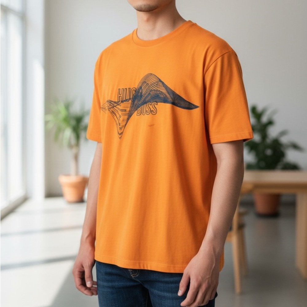 Hugo Boss Orange 100% Cotton Short Sleeve Crew Neck Unisex T-Shirt …